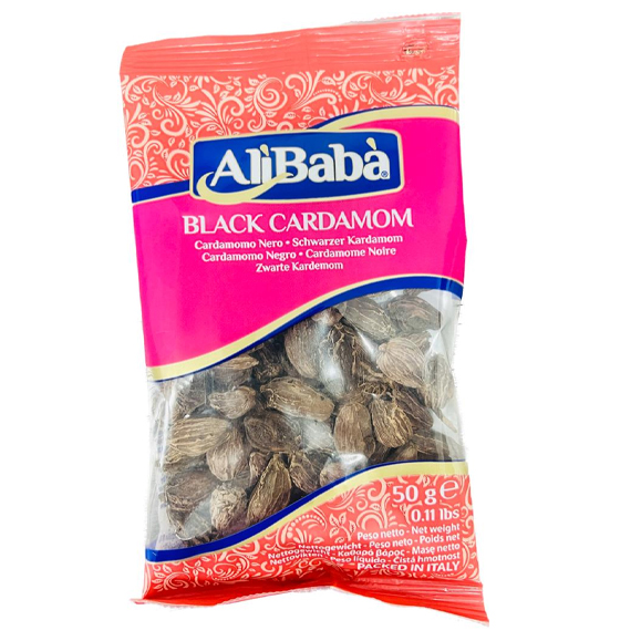 Ali Baba Black Cardamom Pods 50g- Ali Baba Schwarze Kardamomkapseln